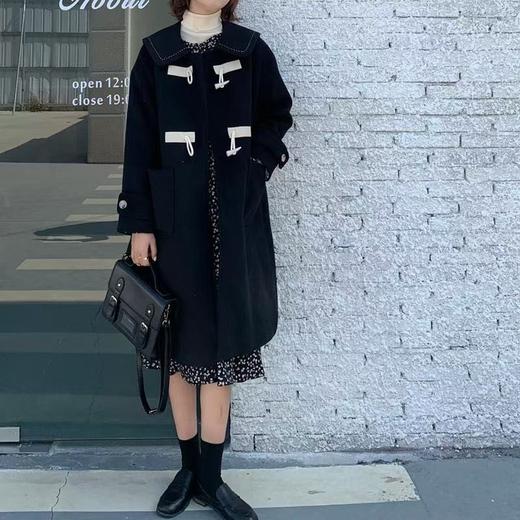 【诗铭洛可】2137 大衣牛角扣韩版毛呢外套B18-1 商品图5