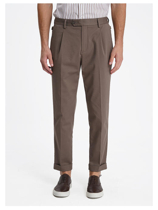 callisto老钱风海藻棕天丝棉混纺休闲裤 商品图2