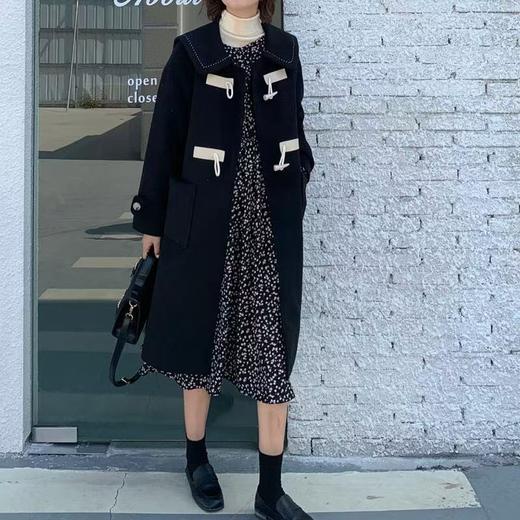 【诗铭洛可】2137 大衣牛角扣韩版毛呢外套B18-1 商品图2