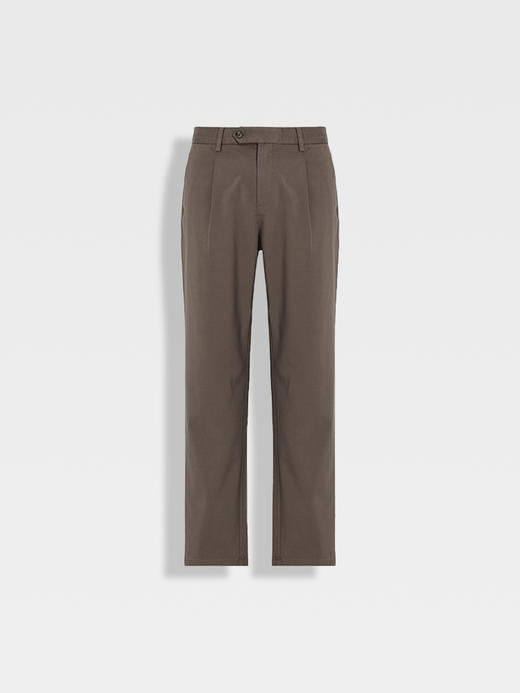 callisto老钱风海藻棕天丝棉混纺休闲裤 商品图0