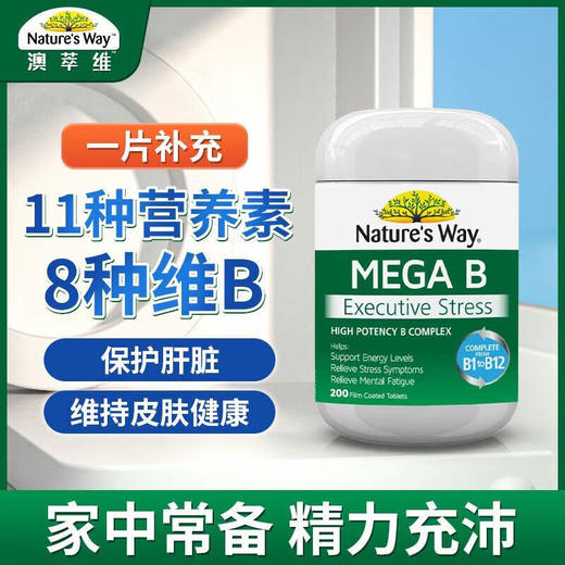 佳思敏（Nature's Way）澳萃维 复 合 维生素B族片 200粒/瓶  澳洲进口 商品图2