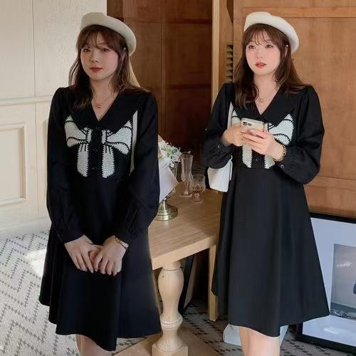 双十二福利【诗铭洛可】XC7667连衣裙蝴蝶结刺绣短款裙 商品图1