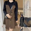  加绒款【诗铭洛可】W705（长款）连衣裙假两件撞色裙子 商品缩略图2