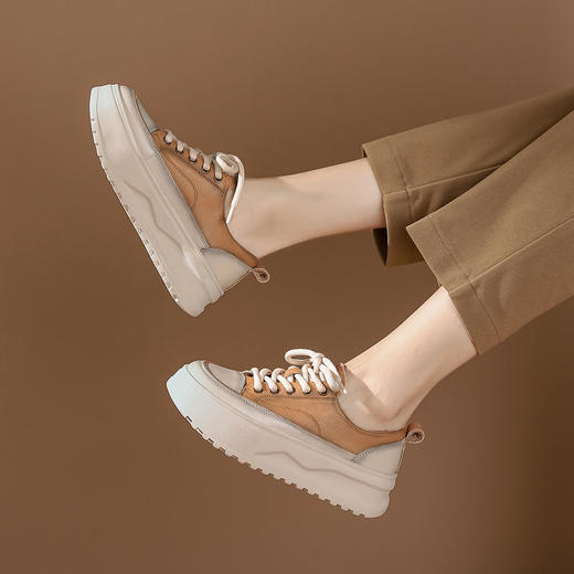 西村名物2025年秋季新款厚底增高舒适透气系带运动板鞋T25CM36088 商品图3