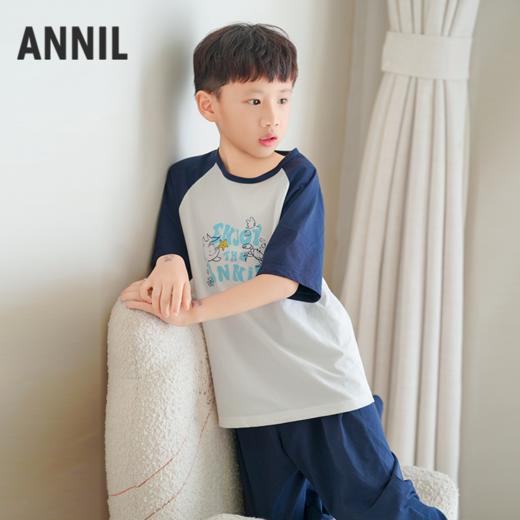 【云感轻软套装】男女童短袖长裤起居服家居套装夏季新款安奈儿童装JM521227 商品图3