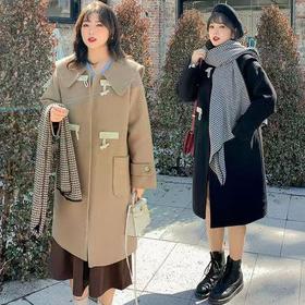 【诗铭洛可】2137 大衣牛角扣韩版毛呢外套B18-1