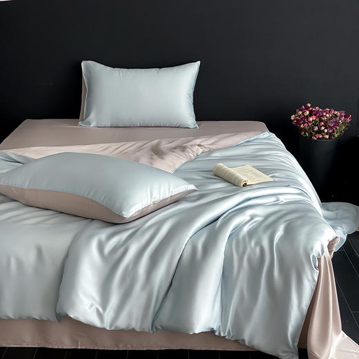 【热卖推荐】自然醒A类奥地利进口60支兰精天丝纯色双拼四件套HS 商品图11