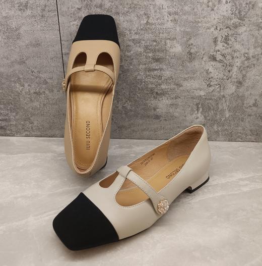 西村名物2023年秋季新品舒适百搭小方头低跟浅口单鞋U23CE33671 商品图5