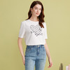 EITIE爱特爱夏季新款百搭打底舒适弹力圆领印花T恤女7702404 商品缩略图6