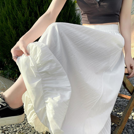 【团购】SIIJJEYYY枝辑夏季新款花苞长裙 夏季新款设计感轻盈氧气百搭松紧复古花苞半身裙女 商品图7