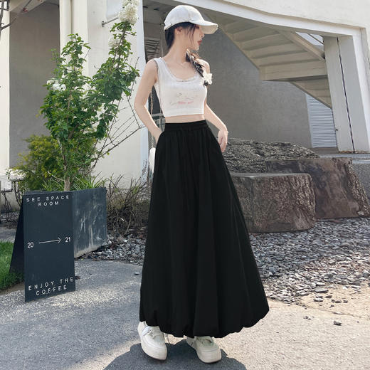 【团购】SIIJJEYYY枝辑夏季新款花苞长裙 夏季新款设计感轻盈氧气百搭松紧复古花苞半身裙女 商品图10