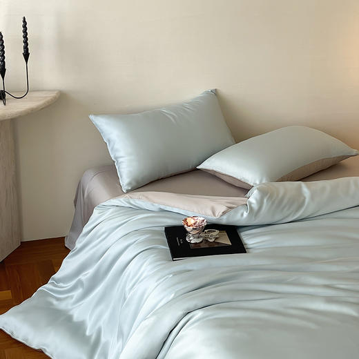 【热卖推荐】自然醒A类奥地利进口60支兰精天丝纯色双拼四件套HS 商品图3