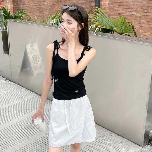 【夏季必备】【显高显瘦，时髦百搭】夏季新款女速干工装裙裤开叉设计松紧腰运动休闲五分裙裤100% 商品图10