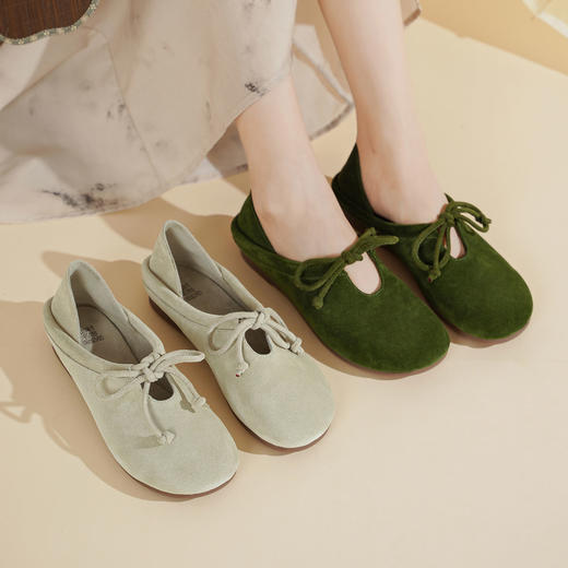 【夏季新款】2025年春季新款舒适平底软底软面新中式圆头浅口单鞋T25CM39011 商品图1