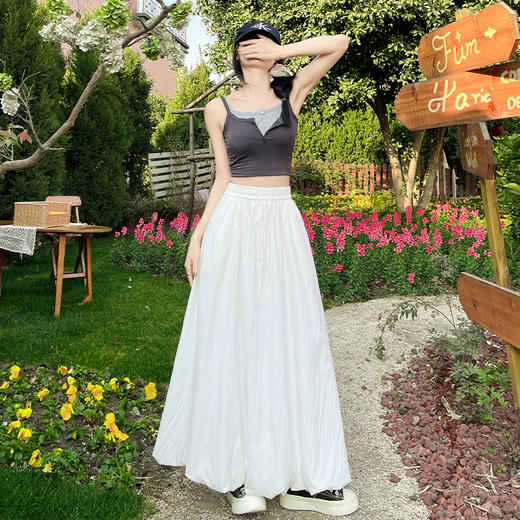 【团购】SIIJJEYYY枝辑夏季新款花苞长裙 夏季新款设计感轻盈氧气百搭松紧复古花苞半身裙女 商品图9