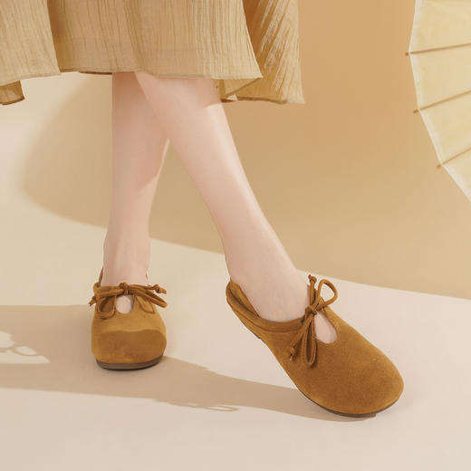 【夏季新款】2025年春季新款舒适平底软底软面新中式圆头浅口单鞋T25CM39011 商品图9