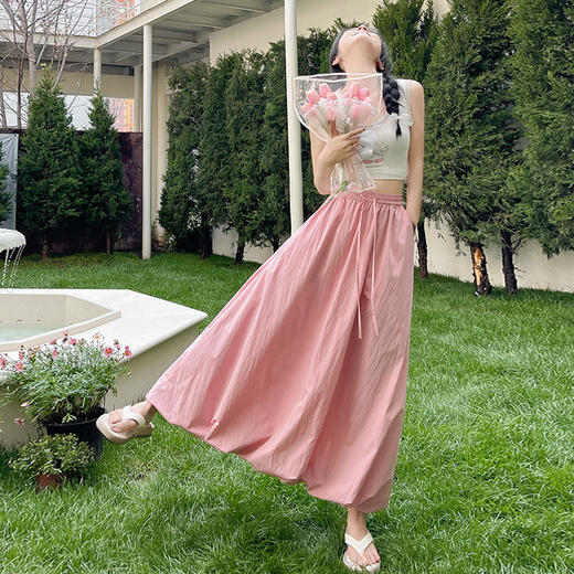 【团购】SIIJJEYYY枝辑夏季新款花苞长裙 夏季新款设计感轻盈氧气百搭松紧复古花苞半身裙女 商品图3