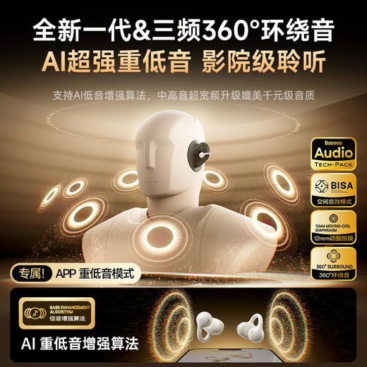 倍思 Bass系列 BC1 开放式真无线耳机（耳夹）蜡笔小新联名版 商品图6