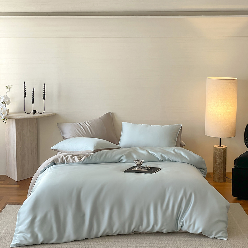 【热卖推荐】自然醒A类奥地利进口60支兰精天丝纯色双拼四件套HS