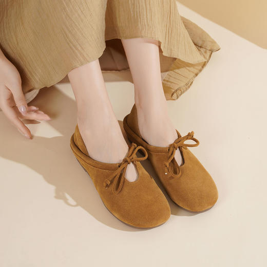 【夏季新款】2025年春季新款舒适平底软底软面新中式圆头浅口单鞋T25CM39011 商品图13