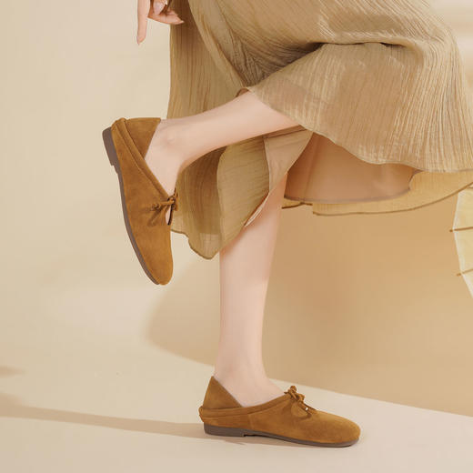 【夏季新款】2025年春季新款舒适平底软底软面新中式圆头浅口单鞋T25CM39011 商品图4