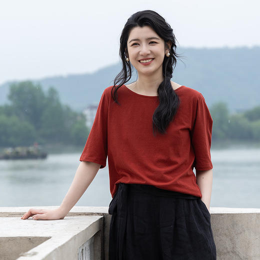 绽放旅行女装325朵/【海街日记】进口超细棉纱渐变短袖T恤短袖女 商品图1