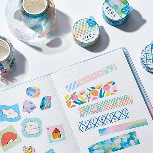 锦宫 soda第5弹高透明防水贴纸胶带手帐diy猫咪金粉 商品图4