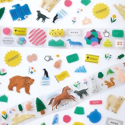 锦宫 soda第5弹高透明防水贴纸胶带手帐diy猫咪金粉 商品图3