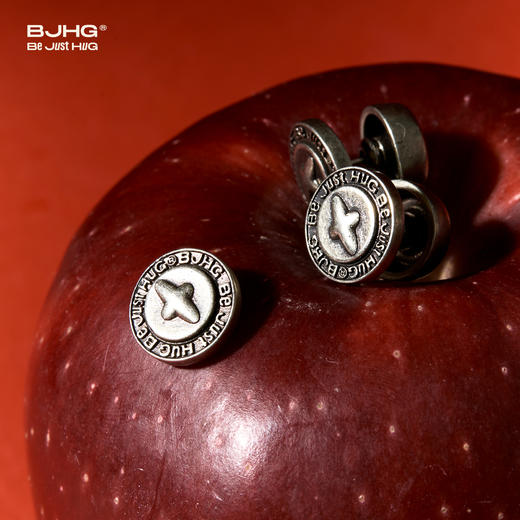 BJHG不计后果复古纽扣星耳钉男女款做旧潮流小众高级感耳环配饰 商品图1