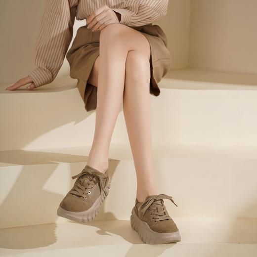 西村名物2025年春季新款舒适透气优雅百搭超轻厚底防滑系带休闲鞋勃肯鞋T25AM15591 商品图3