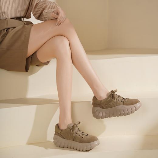 西村名物2025年春季新款舒适透气优雅百搭超轻厚底防滑系带休闲鞋勃肯鞋T25AM15591 商品图1