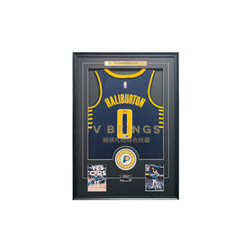 收藏系列 哈利伯顿 步行者队0号 蓝色 亲笔签名球衣 