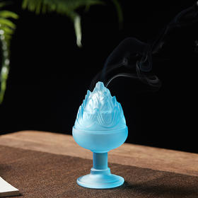 【送沉香20盘】琉璃香炉 | 蓝色博山炉、夏荷、狻猊、白莲花四款可选，雅致之物