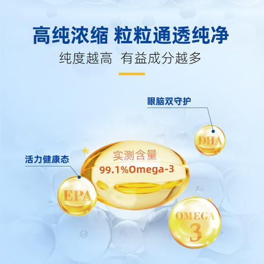 人福普克铂臻牌鱼油软胶囊 99.1%高含量秘鲁进口1g*30粒 商品图1