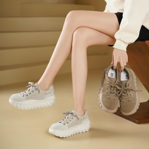 西村名物2025年春季新款舒适透气优雅百搭超轻厚底防滑系带休闲鞋勃肯鞋T25AM15591 商品图0