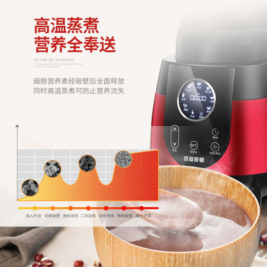 德国 Bestday /贝尔斯顿 PBJ-G16K 家用破壁机 可加热婴儿辅食机多功能 破壁料理机 商品图1