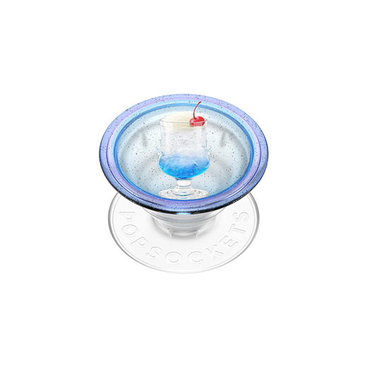 【喫茶屋】雪顶苏打 POPGRIP泡泡骚手机粘贴式气囊支架 Glitter闪粉亮片系列 蓝色 食物 商品图0