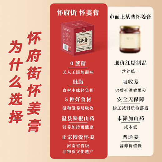 怀府街 | 怀姜膏 真材实料看得见呵护好气色 0蔗糖低脂肪250g/瓶 商品图4