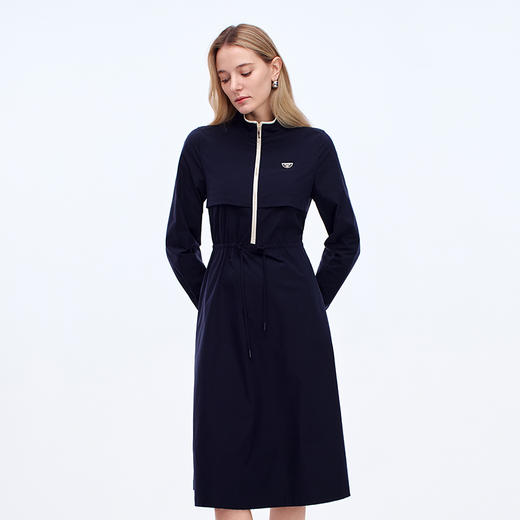 EITIE爱特爱气质立领A版显瘦通勤百搭时尚长袖连衣裙秋季新款8307004 商品图2