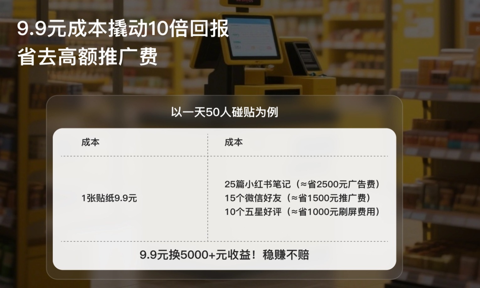 碰碰贴成本仅需9.9