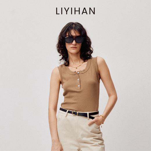 LIYIHAN序章 2025夏季新款体闲棉质无袖背心高级针织上衣通勤百搭 商品图0