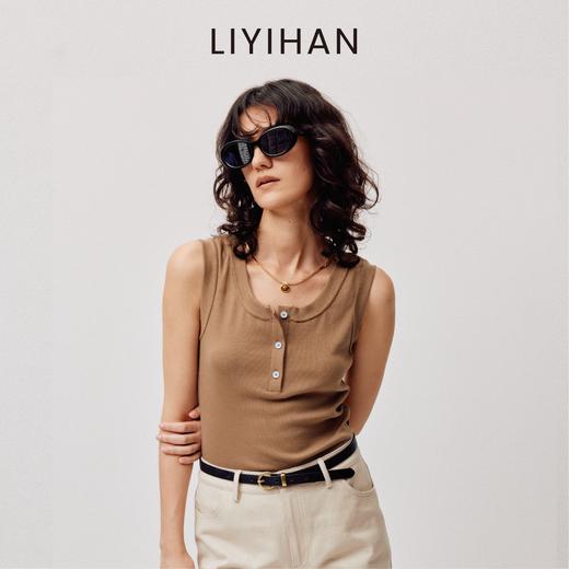 LIYIHAN序章 2025夏季新款体闲棉质无袖背心高级针织上衣通勤百搭 商品图1