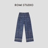 ROMI STUDIO 亚麻莱赛尔混纺文艺民族风复古印花休闲裤RWCRX64043 商品缩略图0