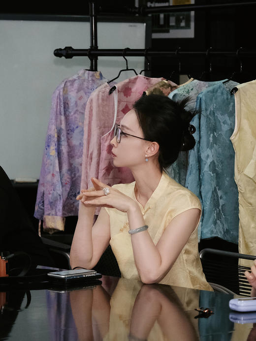 盛唐婧| 新中式小立领斜襟飞飞袖长款上衣 商品图8