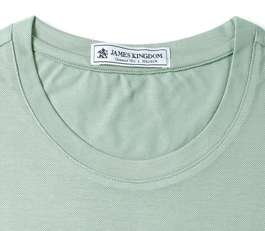 【专柜新款  含桑蚕丝圆领T恤衫】占姆士男士含桑蚕丝圆领纯色T恤衫 商品图4