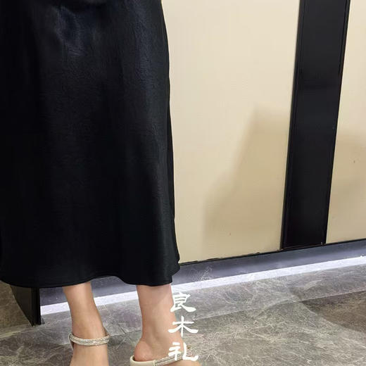【预售7天】良木礼醋酸开叉半裙（07519） 商品图2