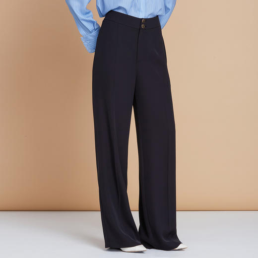 【通勤直筒休闲裤】EITIE爱特爱高腰显瘦百搭垂坠秋季新款C2505816 商品图3