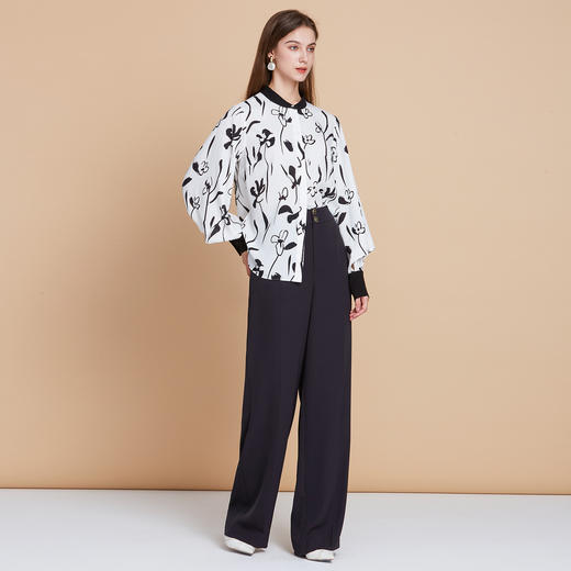 【通勤直筒休闲裤】EITIE爱特爱高腰显瘦百搭垂坠秋季新款C2505816 商品图1