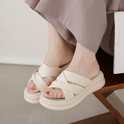 【夏季新款】西村名物2025年夏季新款舒适平底超轻厚底百搭凉拖鞋T25BJ20941 商品图2