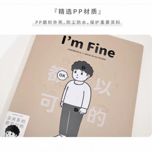 吉言Finerworld淡淡系列资料册A4-A3 40入学生试卷收纳册子（图案颜色随机） 商品图5